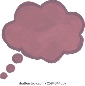 Chat bubble hand drawn watercolour clipart with isolated white background	
