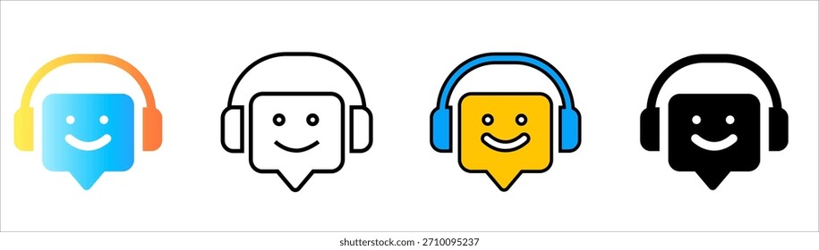 Conjunto de iconos de auriculares de burbuja de chat