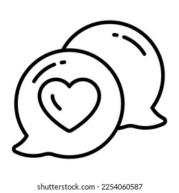 Chat bubble with heart showing concept of romantic chat