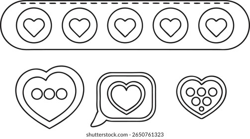 chat bubble with heart symbol, love reaction icon for social messaging, romantic communication UI element in flat vector style
