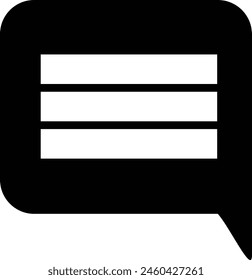 Chat bubble icon black color eps format
