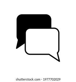 chat bubble icon black and white. Vector