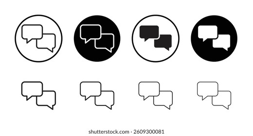 Chat bubble icon Black and white logo