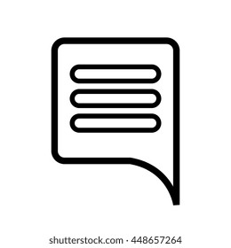Chat bubble icon in black and white, vector illustration design.