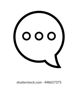 Chat bubble icon in black and white, vector illustration design.