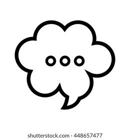 Chat bubble icon in black and white, vector illustration design.