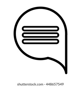 Chat bubble icon in black and white, vector illustration design.
