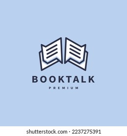 chat bubble icon book talk icon logo design