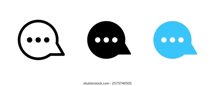 Chat bubble icon. Contact us button. Support service dialogue symbol. Message sign. Chatting pictogram. Messenger logo. Feedback concept. Communication label. FAQ emblem. Discussion interface element.