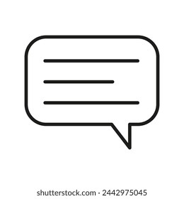 Chat bubble icon. Conversation symbol. Messaging interface. Communication line art. Vector illustration. EPS 10.