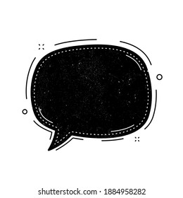 Chat bubble icon. Grunge distress stamp balloon. Contact message sign. Talk, speak symbol. Communication balloon template. Support message or contact icon. Talking, thinking chat bubble. Vector