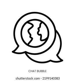 icono de burbuja de chat. Diseño De Estilo De Arte De Línea Aislado En Fondo Blanco