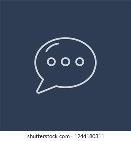 Chat bubble icon. Chat bubble linear design concept from Communication collection. Simple element vector illustration on dark blue background.