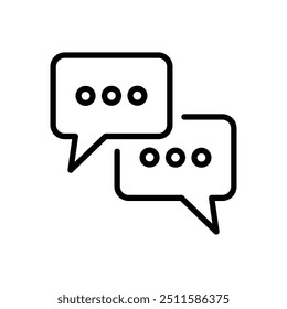 Ícone de Bolha de Chat. Bate-papo, mensagem, mensagem, sms, bate-papo, bate-papo, ícone de linha de conversa ilustração vetorial