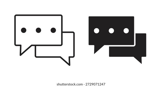 Chat bubble icon. Monochrome simple icons for templates, web design