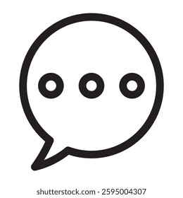Chat bubble icon, online messaging and conversation symbol, black and white vector illustration isolated on white background.
