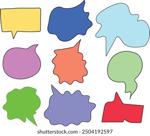 Paquete de iconos de burbujas de chat - Conjunto de iconos de burbujas de chat colorido