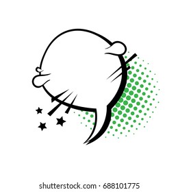 Chat Bubble Icon Pop Art Style Social Media Communication Flat Vector Illustration