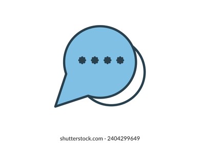 chat bubble icon. icon related to basic web and UI. suitable for web site, app, user interfaces, printable etc. flat line icon style. simple vector design editable