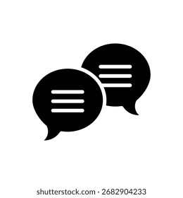 Chat bubble icon representing communication, conversation, or messaging, designed for use in social interaction, customer support, or digital communication.