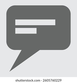A chat bubble icon representing messages, conversations, and online communication.