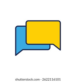 Chat bubble icon representing messaging, communication, or conversation in minimalistic design style with different color options
