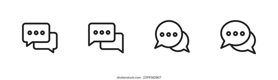 Chat Bubble Icon set. Chat, message, message, sms, chat, chatting, talk line icon vector illustration