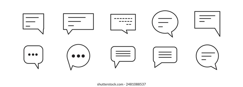 Chat Bubble Icon set. Chat, message, message, sms, chat, chatting, talk line icon vector illustration