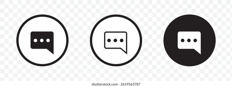 Chat Bubble Icon set. Chat, message, message, sms, chat, chatting, talk line icon vector illustration on Transparent Background. EPS 10.