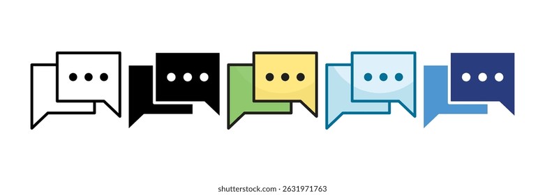 Chat Bubble Icon Set Multiple Style Collection