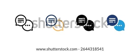 Chat Bubble icon set multiple style collection. Vector illustration.