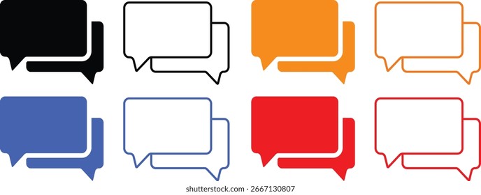 Chat Blase Symbol Symbol Kommentar Symbol Set, Sprache Blase Symbol, Chat Nachricht Sprechblase Illustration für Design,
