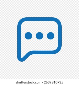 Chat Bubble Icon with Transparent Background – Blue Speech Message Symbol. Vector illustration