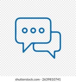 Chat Bubble Icon with Transparent Background – Blue Speech Message Symbol. Vector illustration