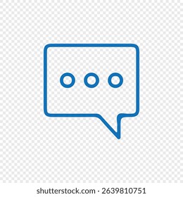 Chat Bubble Icon with Transparent Background – Blue Speech Message Symbol. Vector illustration