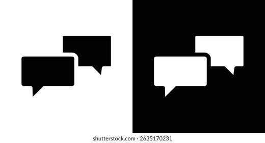 Chat bubble icon Vector in flat style. Collection silhouettes