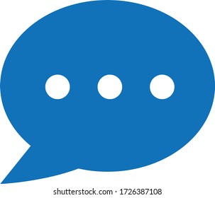 Chat Blase Symbol Vektorbild. Blaue Version   