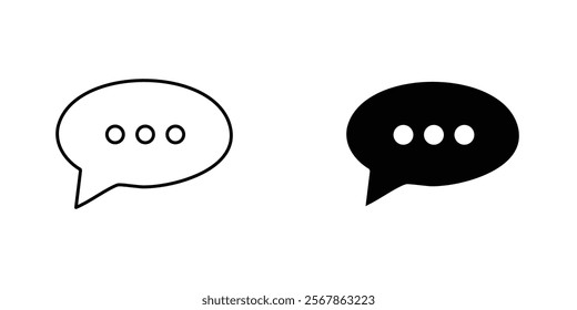Chat bubble icons collection in Filled flat and thin line style.