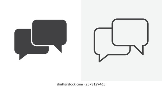 Chat bubble icons. flat and line style set