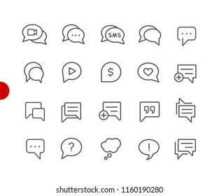 Chat Bubble Icons - Red Point Series - Vector line icons for your digital or print projects.