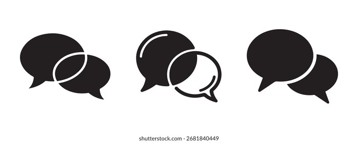 Iconos de burbuja de chat. Globo del discurso, símbolo de la conversación. Vector EPS 10