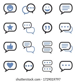 Chat Bubble Icons. Two Tone Flat Design. Vector Illustration.