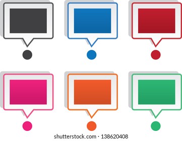 Chat bubble icons in various colors 