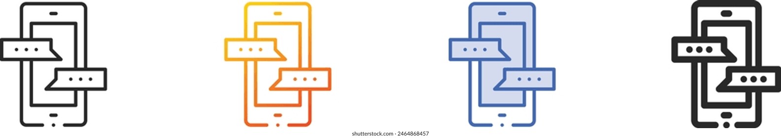 chat bubble icon.Thin Linear, Gradient, Blue Stroke and bold Style Design Isolated On White Background