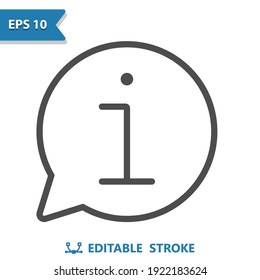 Chat Bubble con el icono de la información. Icono profesional, perfecto píxel, formato EPS 10.
