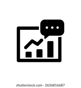 Chat Bubble Inside Chart Representing Feedback and Planning