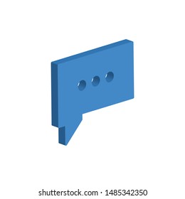 Chat Bubble Isometric Icon Isolated On White Background. 3D Speech Bubble Symbol Modern, Simple, Vector, Icon For Website Design, Mobile App, UI. Vector Illustration
