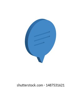 Chat Bubble Isometric Icon Isolated On White Background. 3D Speech Bubble Symbol Modern, Simple, Vector, Icon For Website Design, Mobile App, UI. Vector Illustration