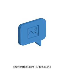 Chat Bubble isometric icon isolated on white background. 3D Speech bubble symbol modern, simple, vector, icon for website design, mobile app, ui. Vector Illustration