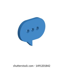 Chat Bubble Isometric Icon Isolated On White Background. 3D Speech Bubble Symbol Modern, Simple, Vector, Icon For Website Design, Mobile App, UI. Vector Illustration